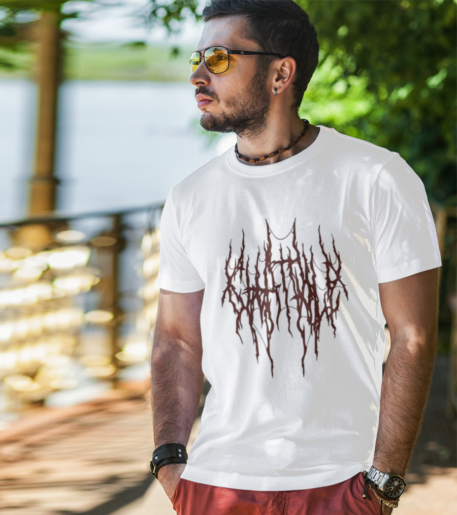 Chat Pile Red Dripping Text Design T-Shirt