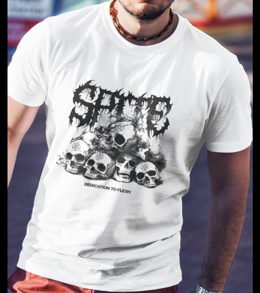 Catacombs Spite Skull Dedication To Flesh T-Shirt