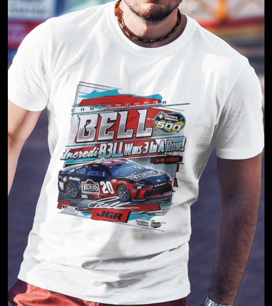 Christopher Bell Wins 3 In A Row Shriners Children’s 500 Race 2025 NASCAR Cup Series JGR T-Shirt