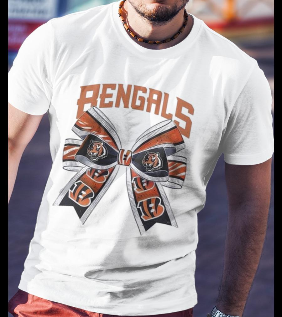 Cincinnati Bengals Bow Featuring Iconic Tiger Logos T-Shirt