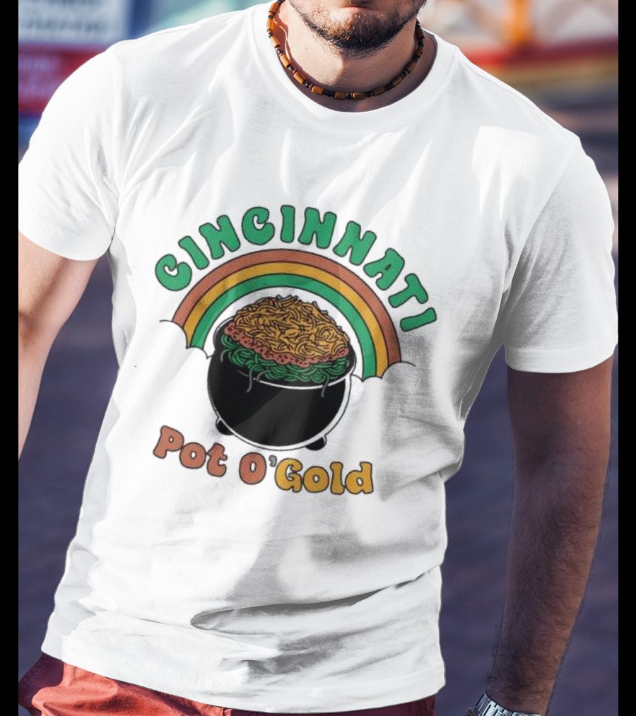 Cincinnati Pot O Gold Rainbow St Patricks Day T-Shirt
