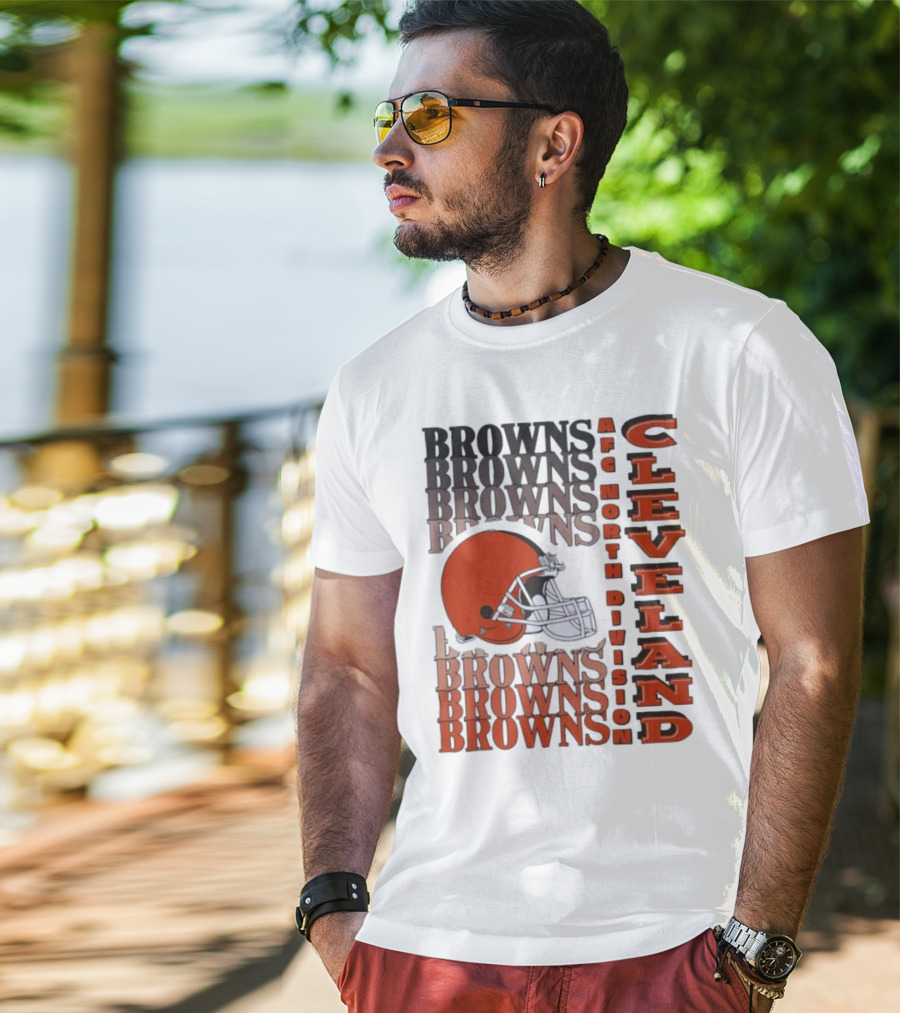 Cleveland Browns AFC North Division Browns Helmet T-Shirt