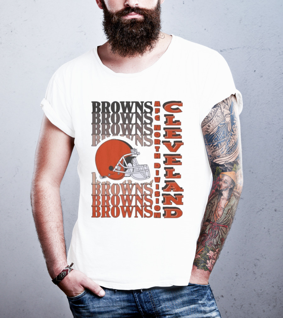 Cleveland Browns AFC North Division Browns Helmet T-Shirt