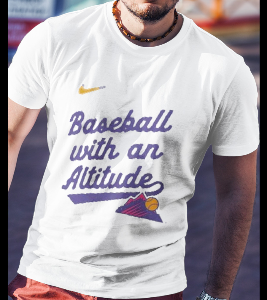 Nike Baseball With An Altitude Rockies Mountains Graphic T-Shirt