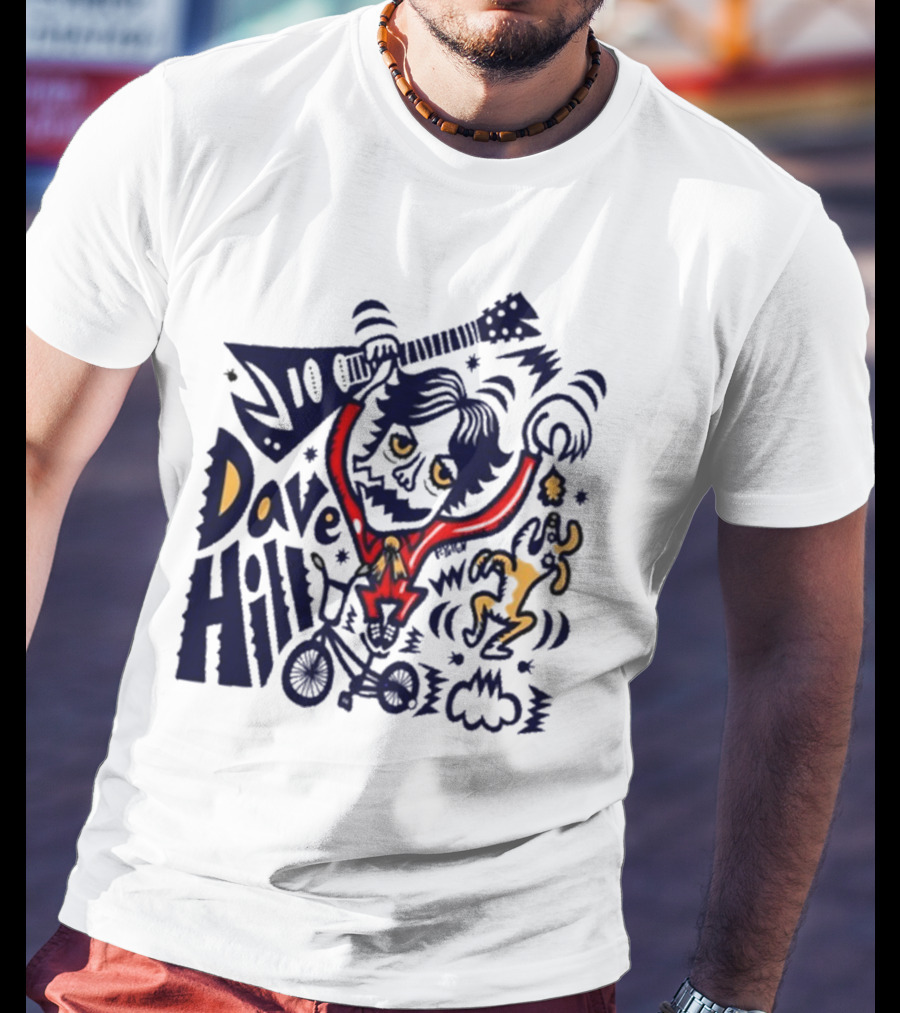 Dave Hill Luci P-Yellow Peelander-Z Guitar Bicycle Art T-Shirt