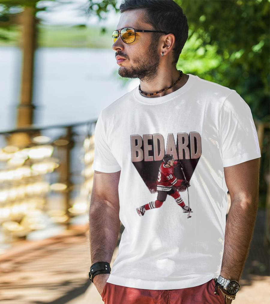 Connor Bedard Chicago Blackhawks NHL Hockey Number 98 Vintage Style T-Shirt
