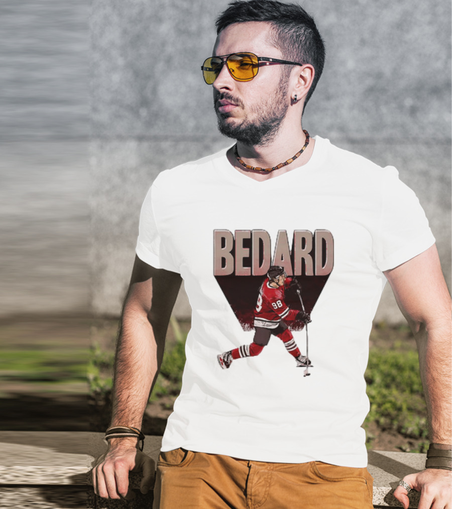 Connor Bedard Chicago Blackhawks NHL Hockey Number 98 Vintage Style T-Shirt