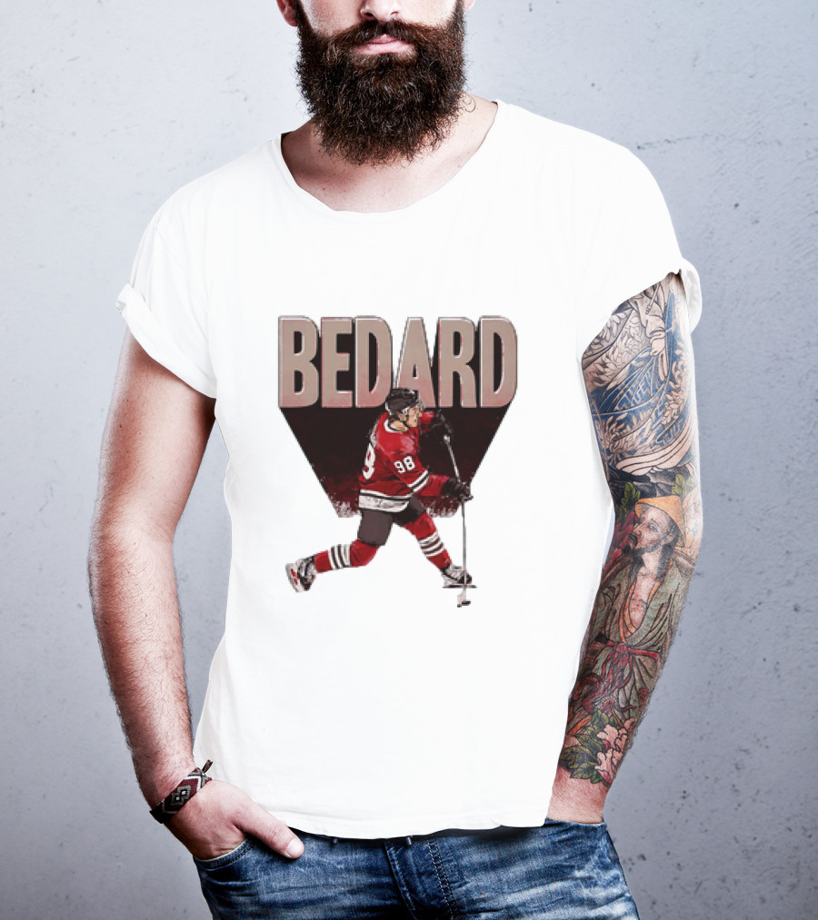 Connor Bedard Chicago Blackhawks NHL Hockey Number 98 Vintage Style T-Shirt