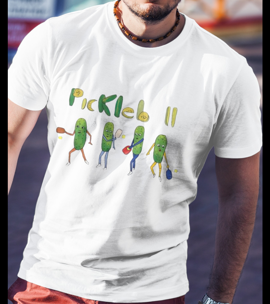 Dave Portnoy Pickleball Pickle Characters Playing Tennis T-Shirt