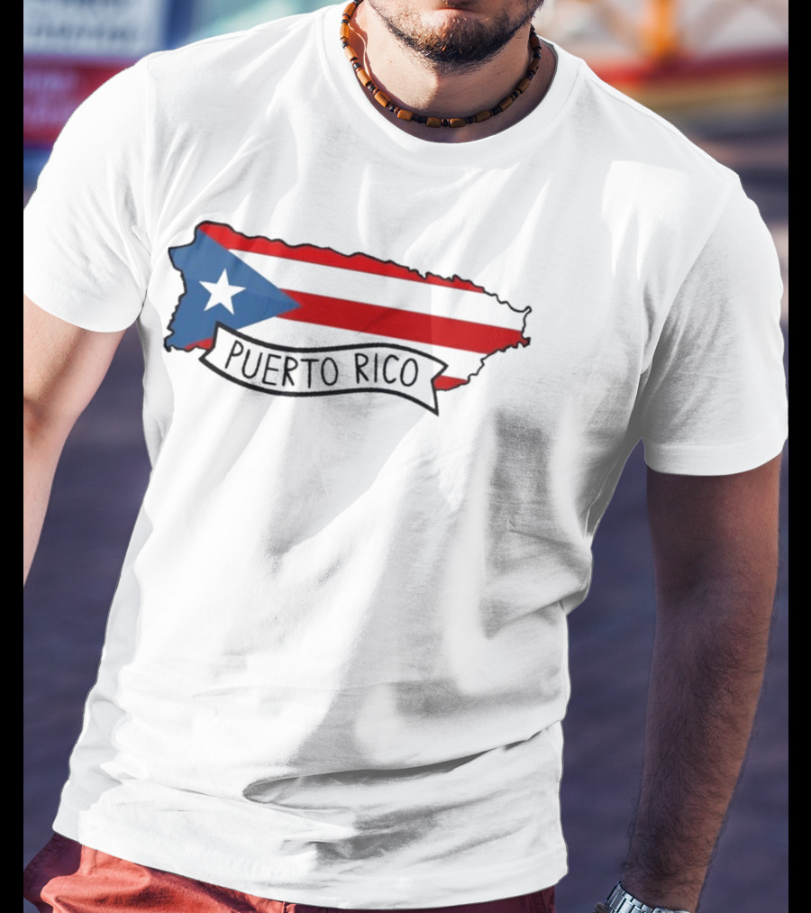 Dayjaavu Puerto Rico Flag And Island Map T-Shirt