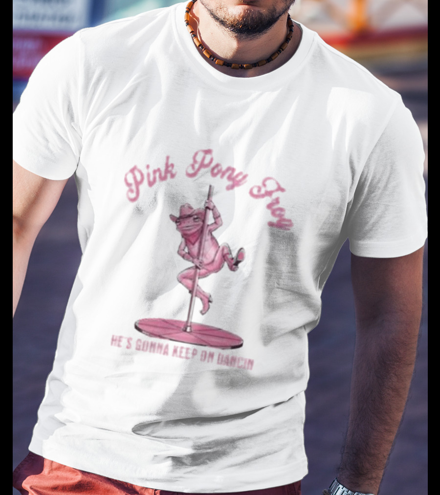 Pink Pony Frog He's Gonna Keep On Dancin' Cowboy Theme T-Shirt