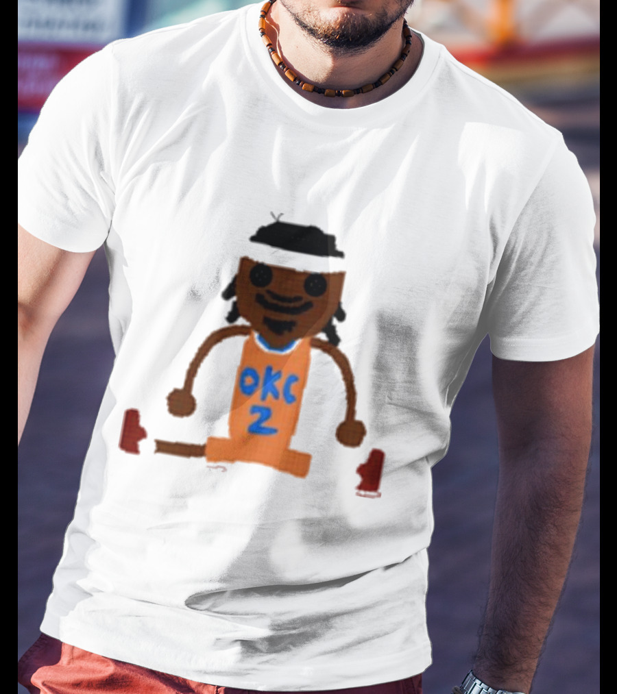 Oklahoma City Thunder Shai Gilgeous-Alexander Crochet Style OKC 2 T-Shirt