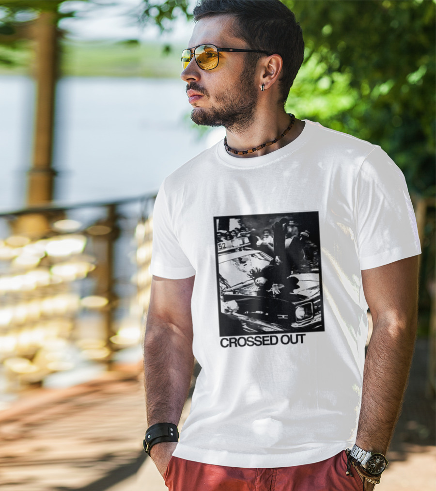 Crossed Out Never Forget Protest Scene Vintage Photography T-Shirt