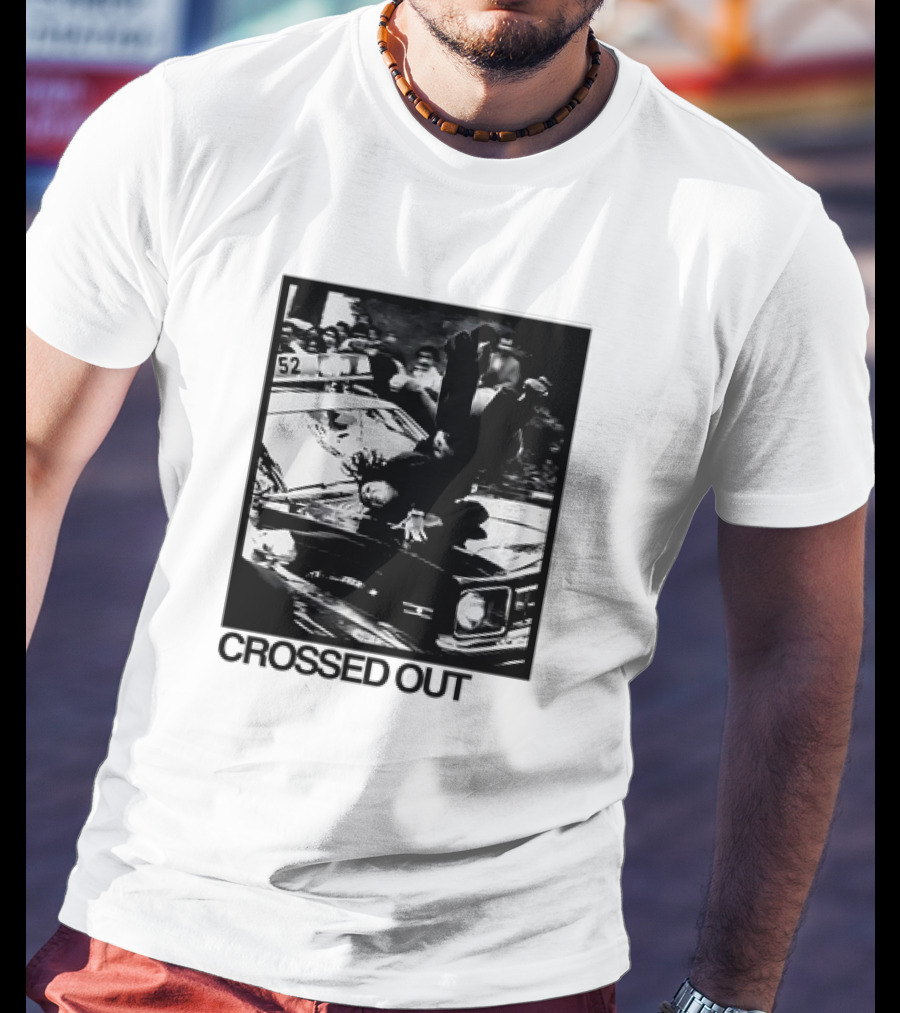 Crossed Out Never Forget Protest Scene Vintage Photography T-Shirt