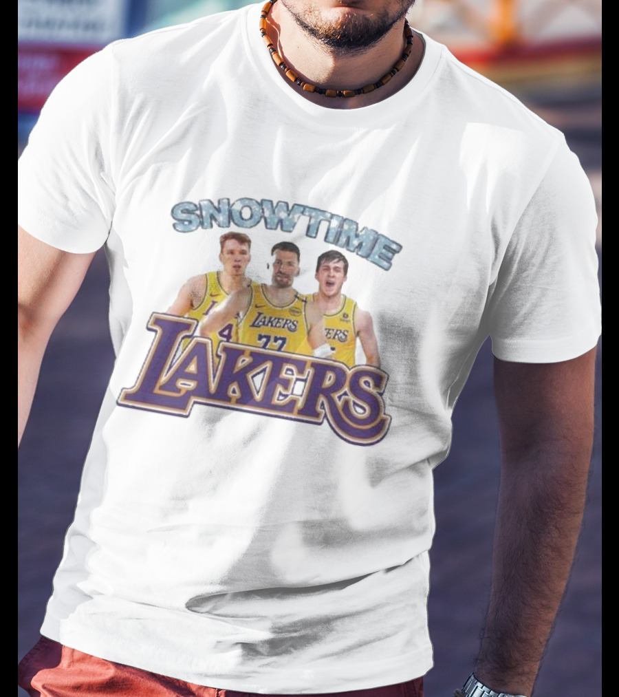 Los Angeles Lakers Snowtime Players Dalton Knecht Austin Reaves Luka Doncic T-Shirt
