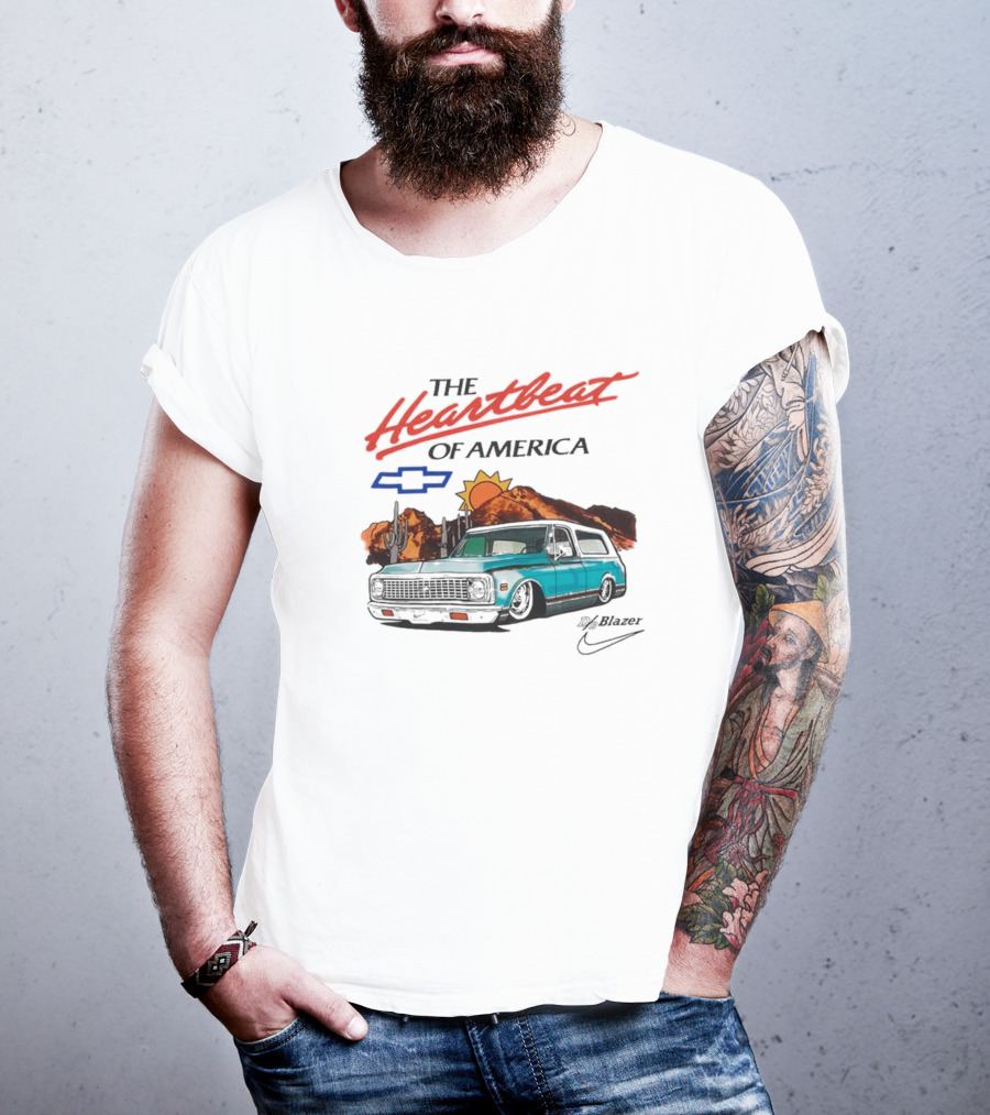 Devin Booker Chevrolet Max90 Heartbeat Of America Vintage Truck Sunset Desert Scene T-Shirt