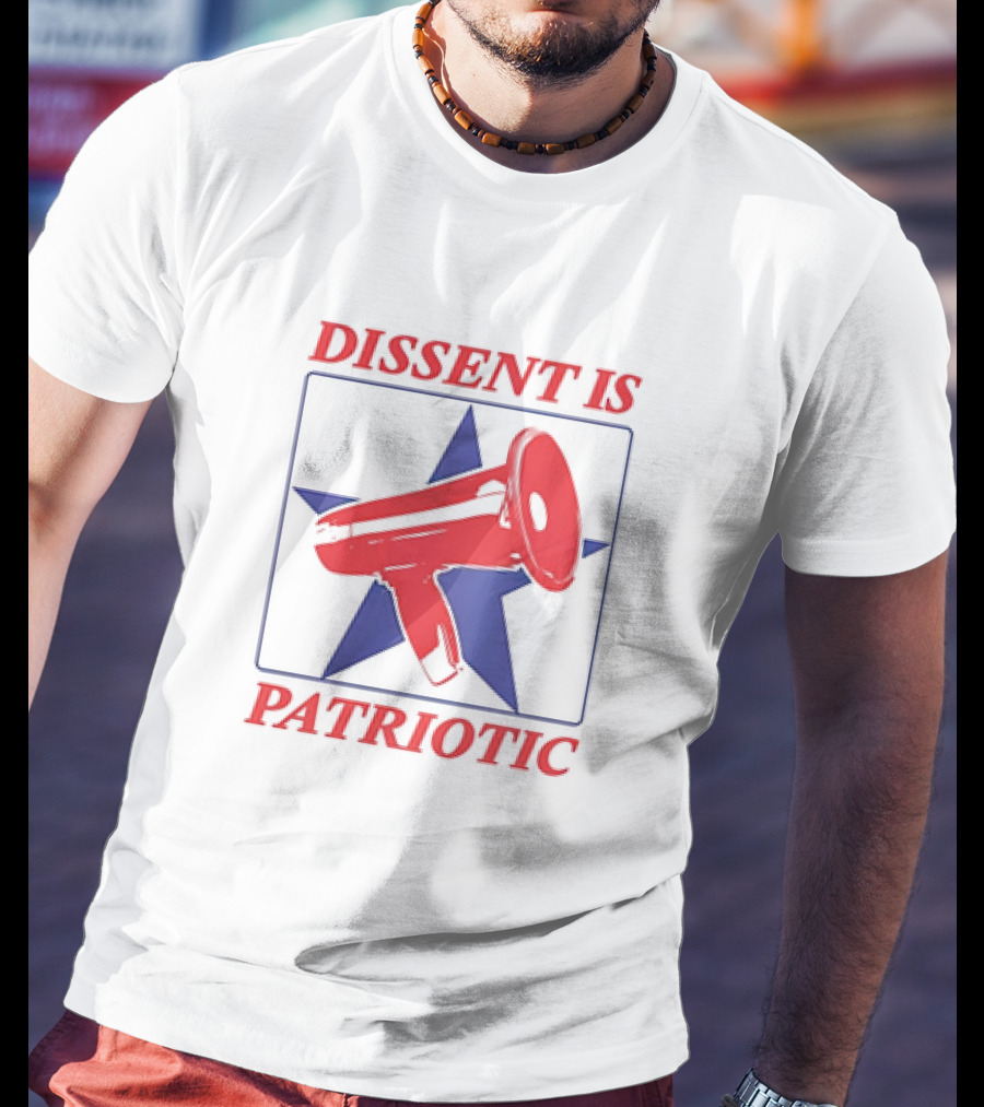 Patriotic Megaphone In Star Symbol Dissent T-Shirt
