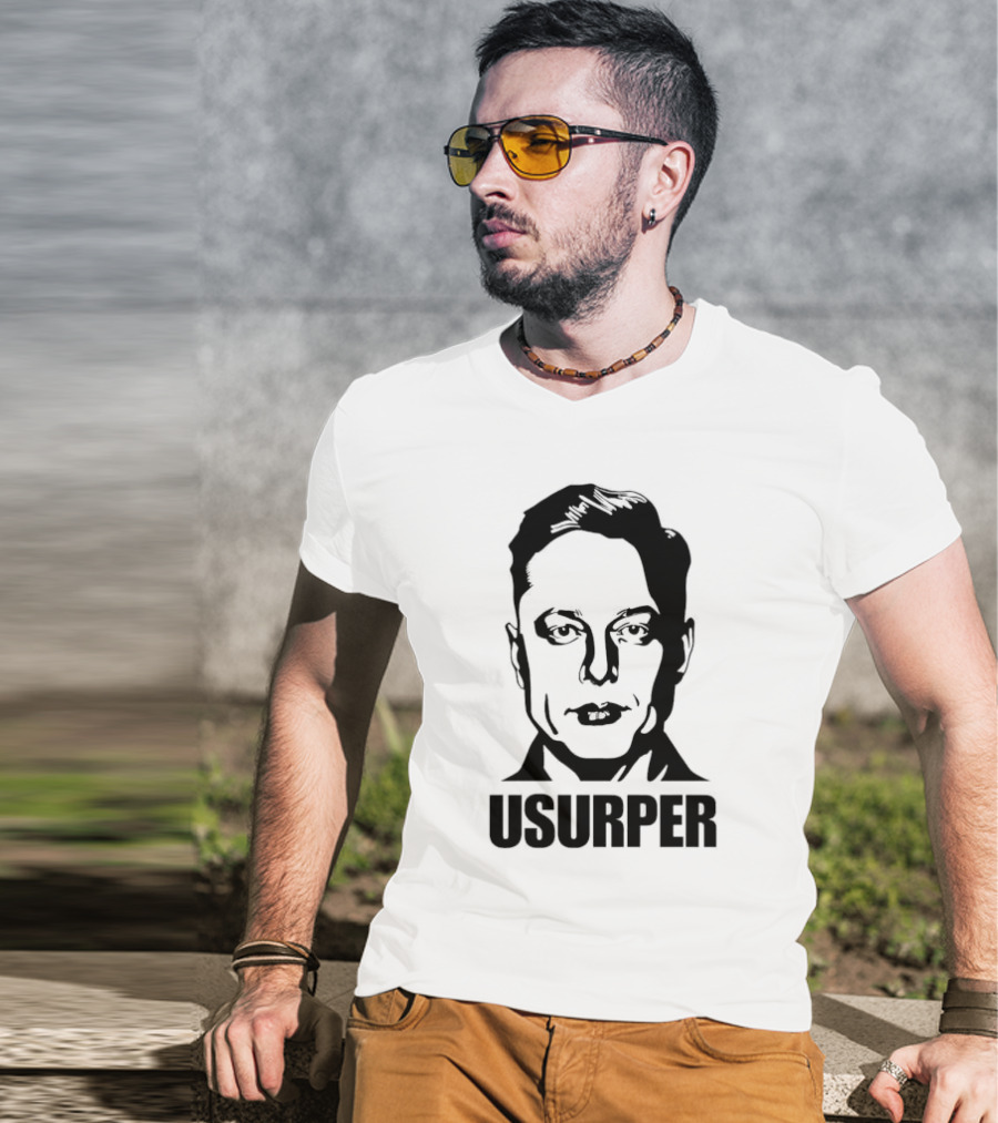 Elon Musk Usurpator Iconic Minimalist Style T-Shirt