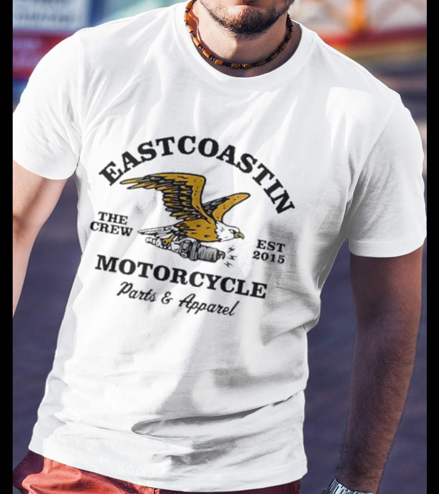 Eastcoastin’ Motorcycle Free Bird Golden Eagle Wings And Ride Free T-Shirt