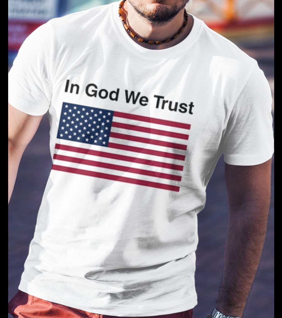 Eric Adams In God We Trust American Flag Pattern T-Shirt