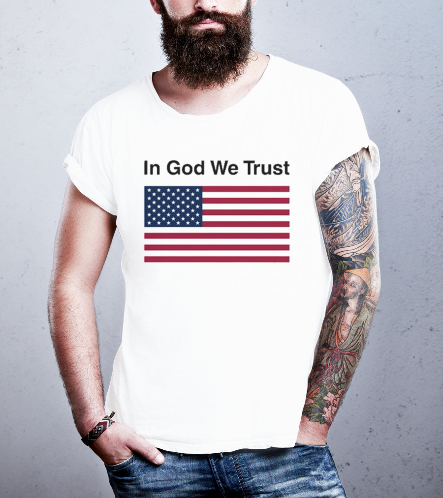Eric Adams In God We Trust American Flag Pattern T-Shirt