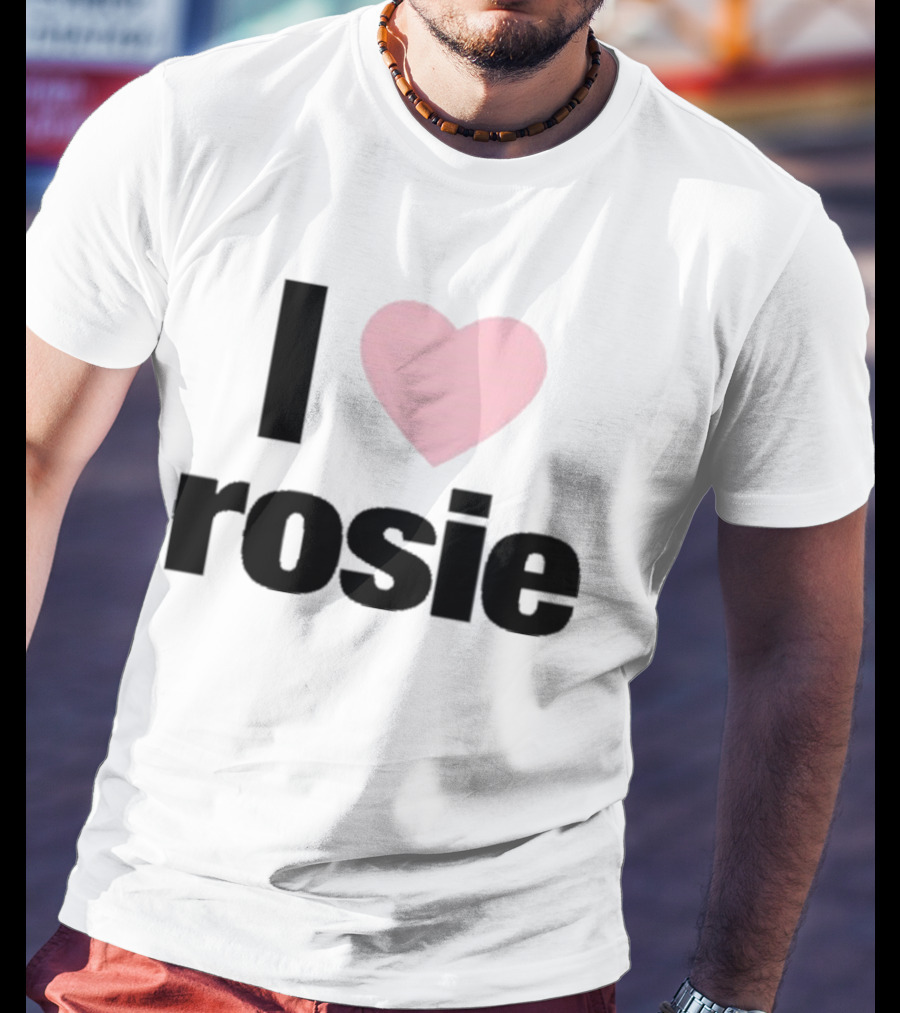 I Love Rosie Pink Heart Evan Mock T-Shirt