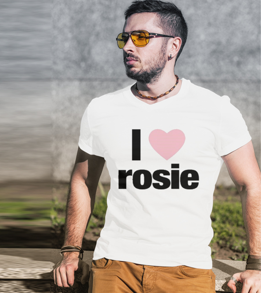 I Love Rosie Pink Heart Evan Mock T-Shirt