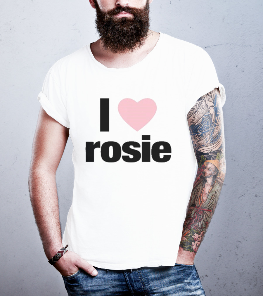 I Love Rosie Pink Heart Evan Mock T-Shirt