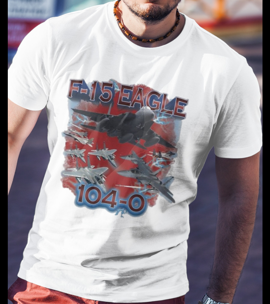 F-15 Eagle 104-0 Fighter Jet Lightning Squadron T-Shirt