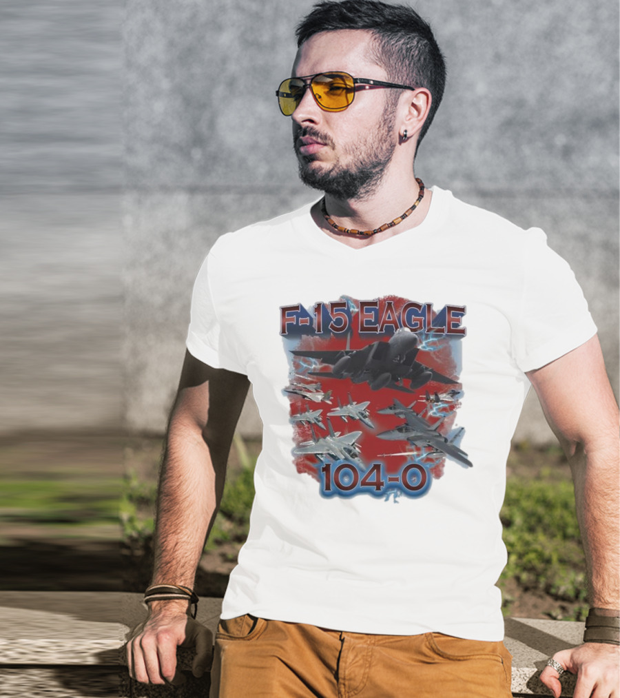 F-15 Eagle 104-0 Fighter Jet Lightning Squadron T-Shirt