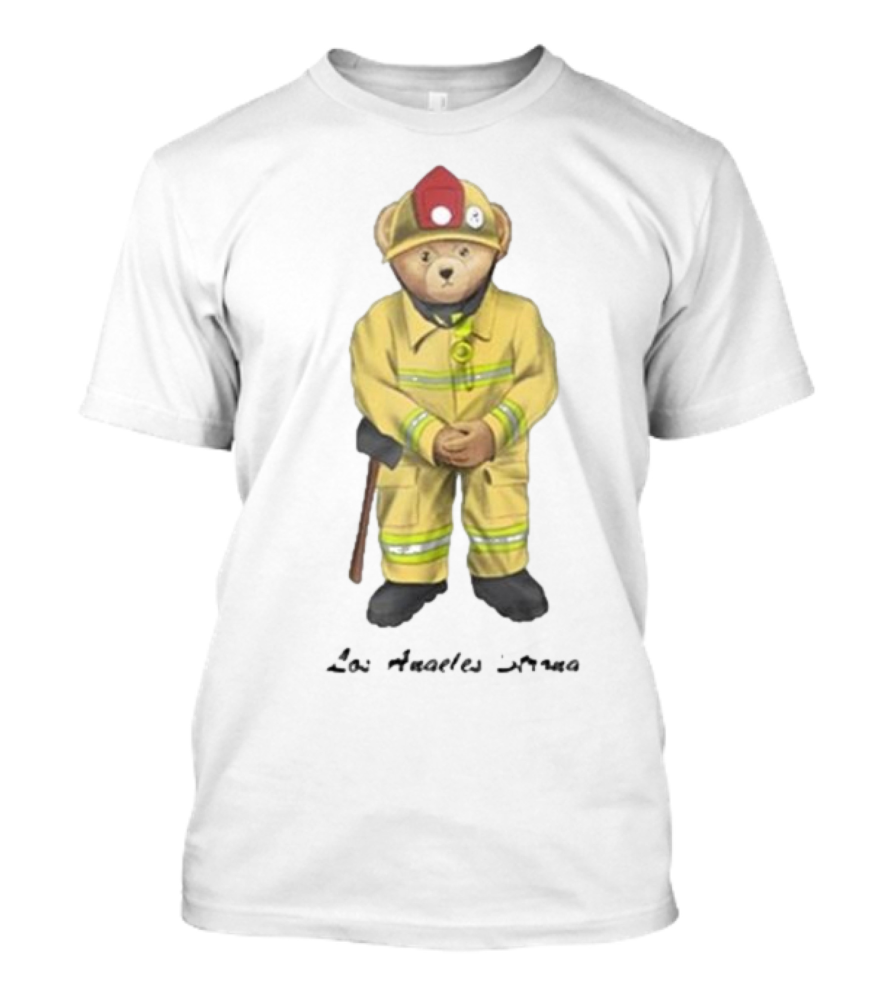 Firefighter Bear Standing In Uniform With Axe T-Shirt