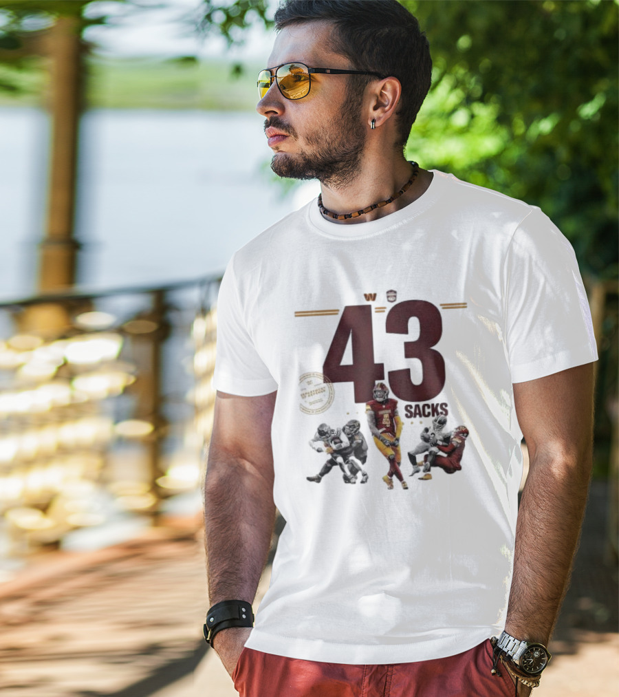 Frankie Luvu 43 Regular Season Sacks Football Action Washington Redskins T-Shirt