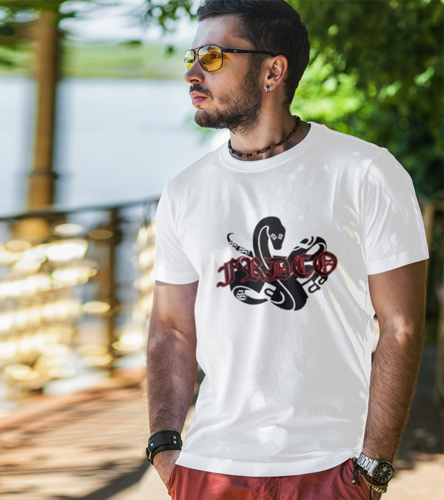 FRDCO Endless Stone Wash Embroidery Snake T-Shirt