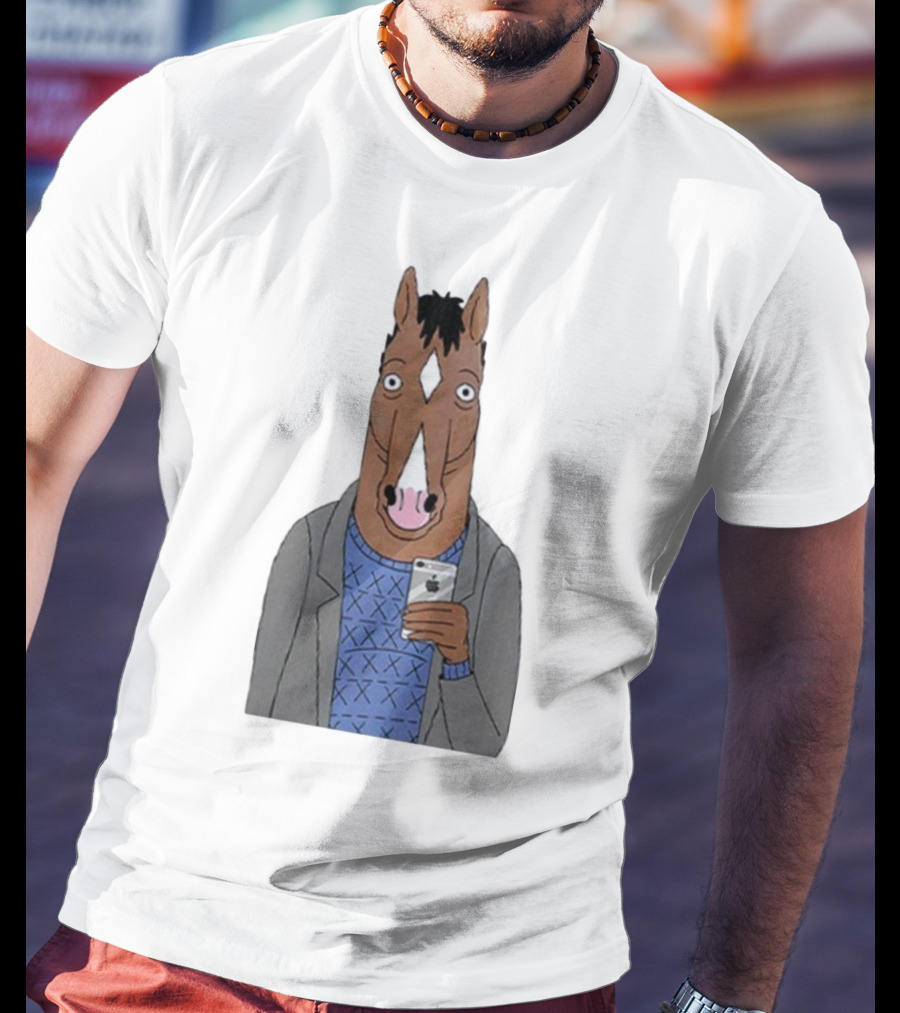 Bojack Horseman Horse Head Selfie Smartphone Humor T-Shirt