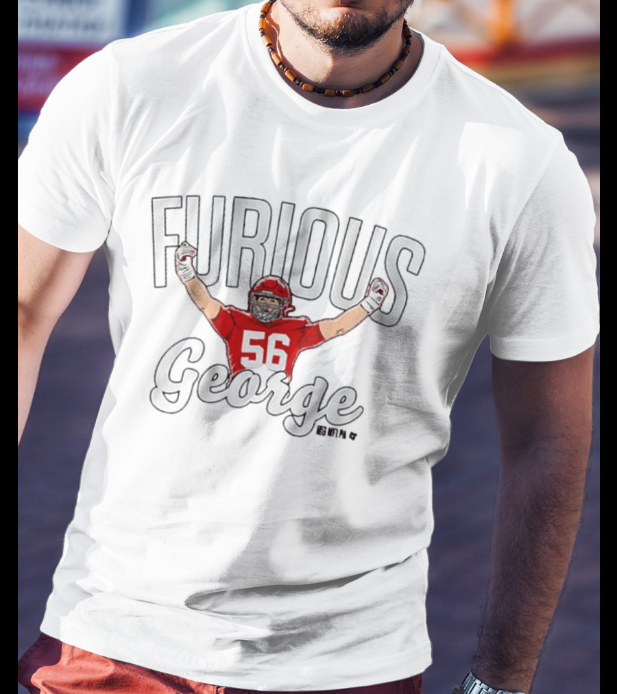 Furious George 56 Kansas City Chiefs NFL George Karlaftis T-Shirt