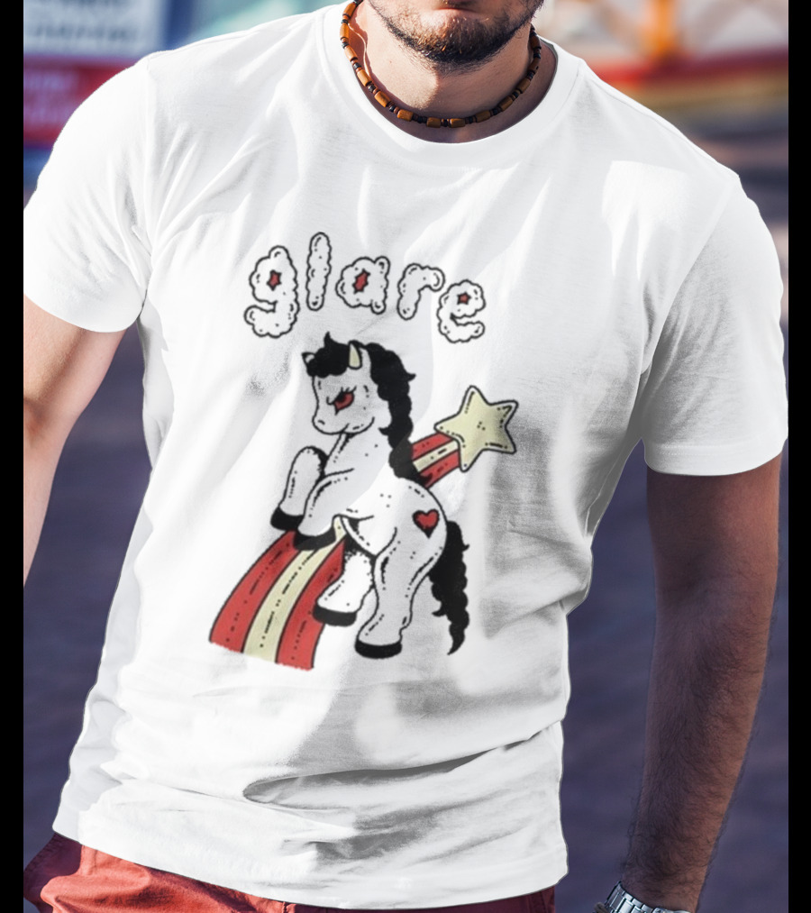 Glare Unicorn Heart Rainbow Star Ringer T-Shirt