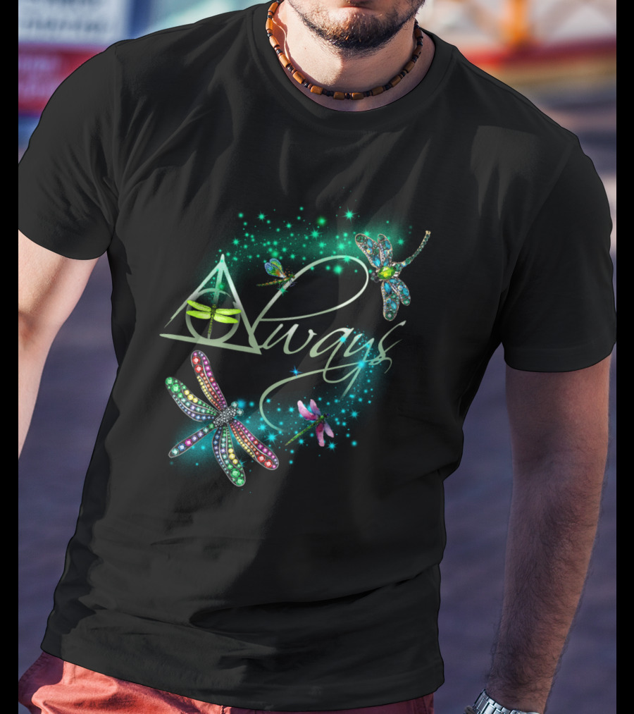 Always Dragonfly Deathly Hallows Magic Sparkle T-Shirt