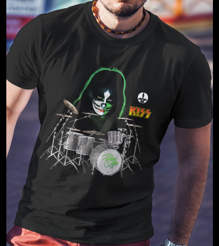 KISS Peter Criss Catman Drum Set 71019 Fleur-de-lis T-Shirt