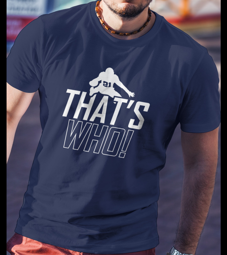 That's Who Football Player Iconic Number 21 Leap T-Shirt