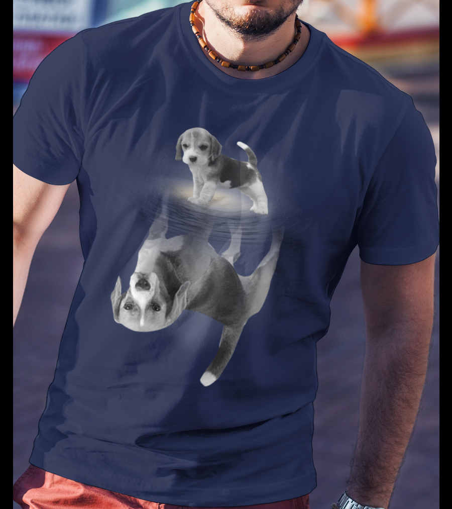 The Beagles Dog Humor Reflection Illusion For Funny Beagle Lovers T-Shirt