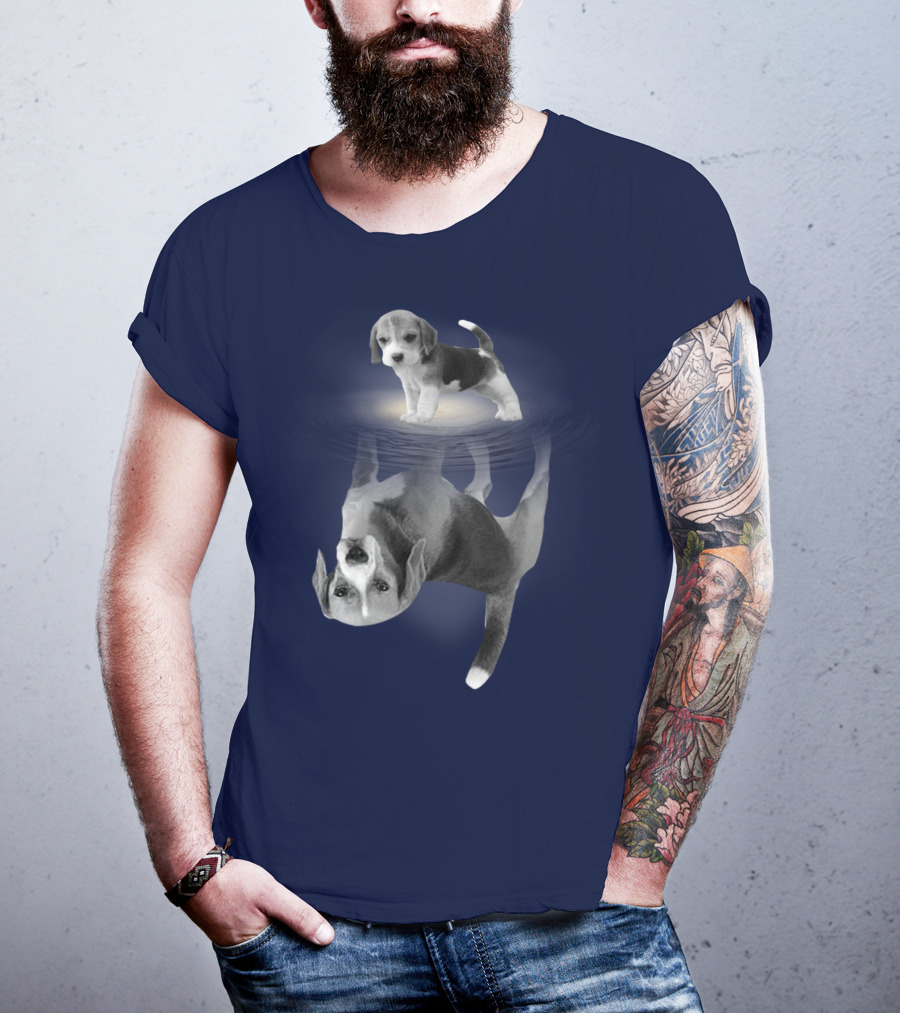 The Beagles Dog Humor Reflection Illusion For Funny Beagle Lovers T-Shirt