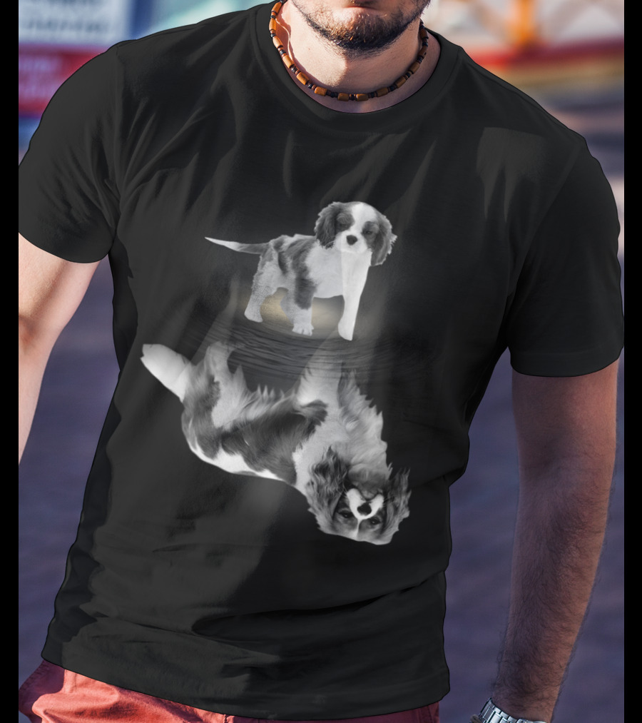 Cavalier King Charles Spaniel Reflection Art Photography T-Shirt