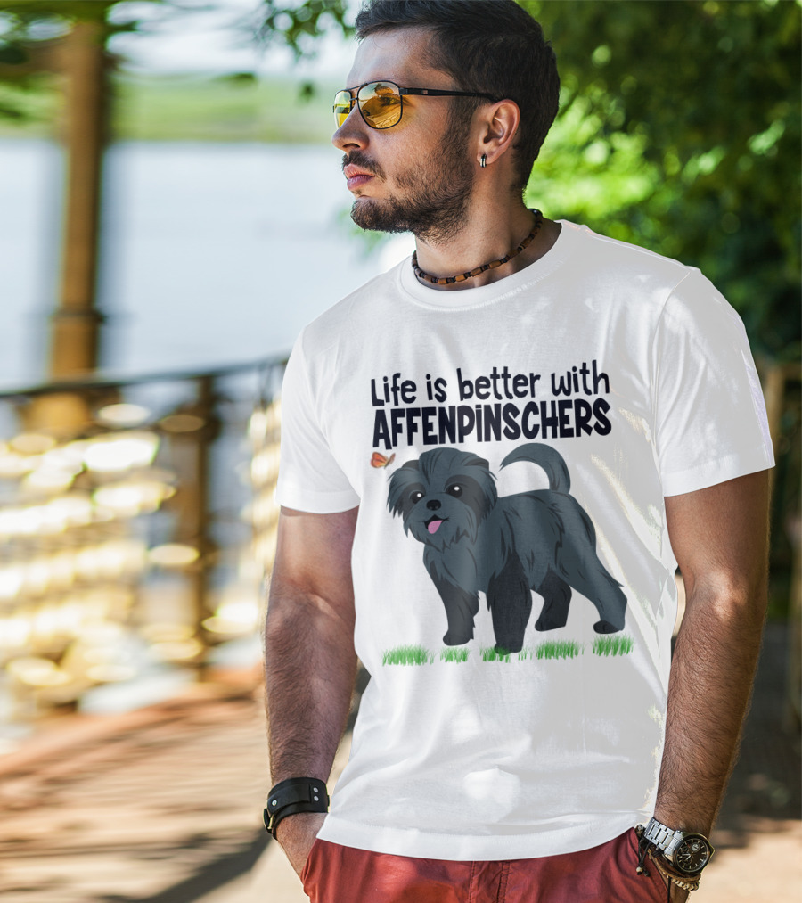 Life Is Better With Affenpinschers And Butterfly T-Shirt