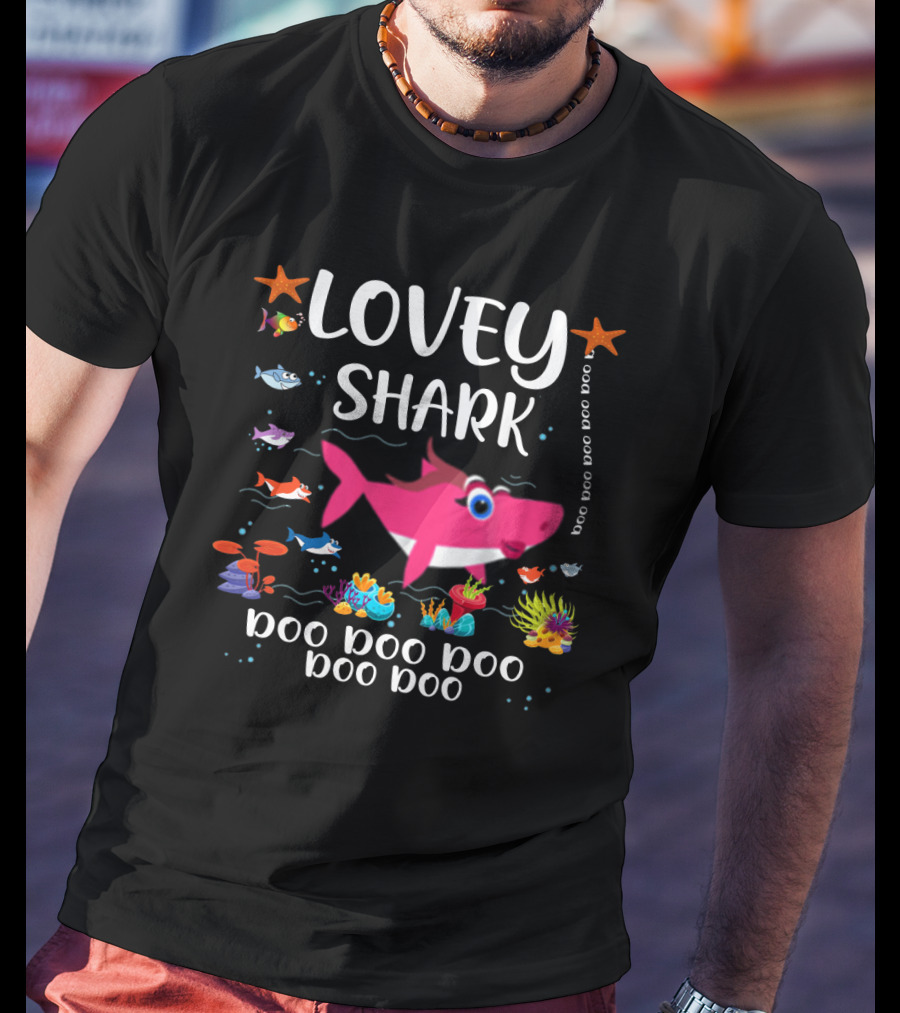 Lovey Shark Doo Doo Underwater Fun With Colorful Ocean Creatures T-Shirt