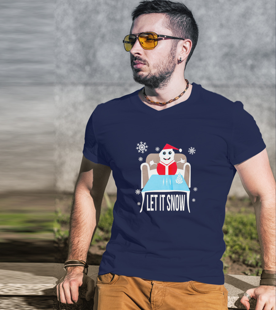 Funny Santa Let It Snow Holiday Humor T-Shirt