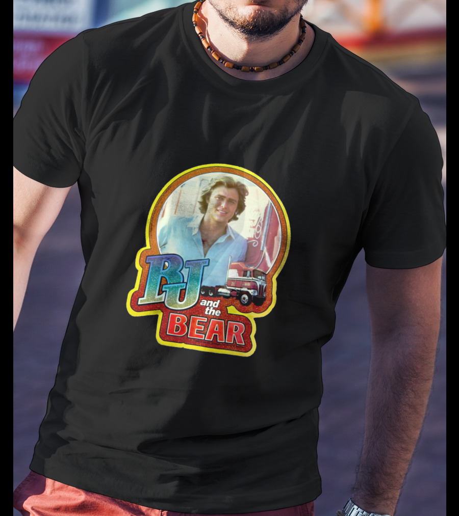 BJ And The Bear Television Show Vintage Style Image With Semi Truck T-Shirt