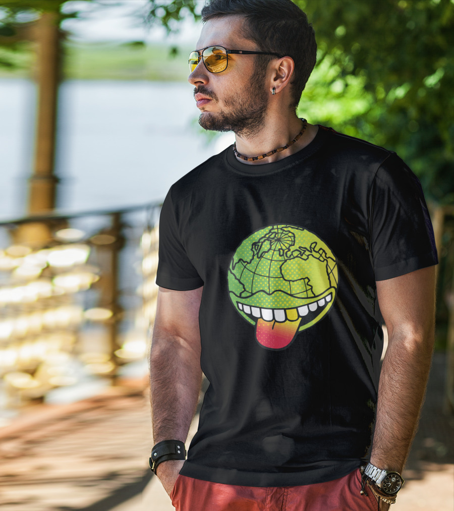 Earthgang Tongue Out Earth Globe T-Shirt