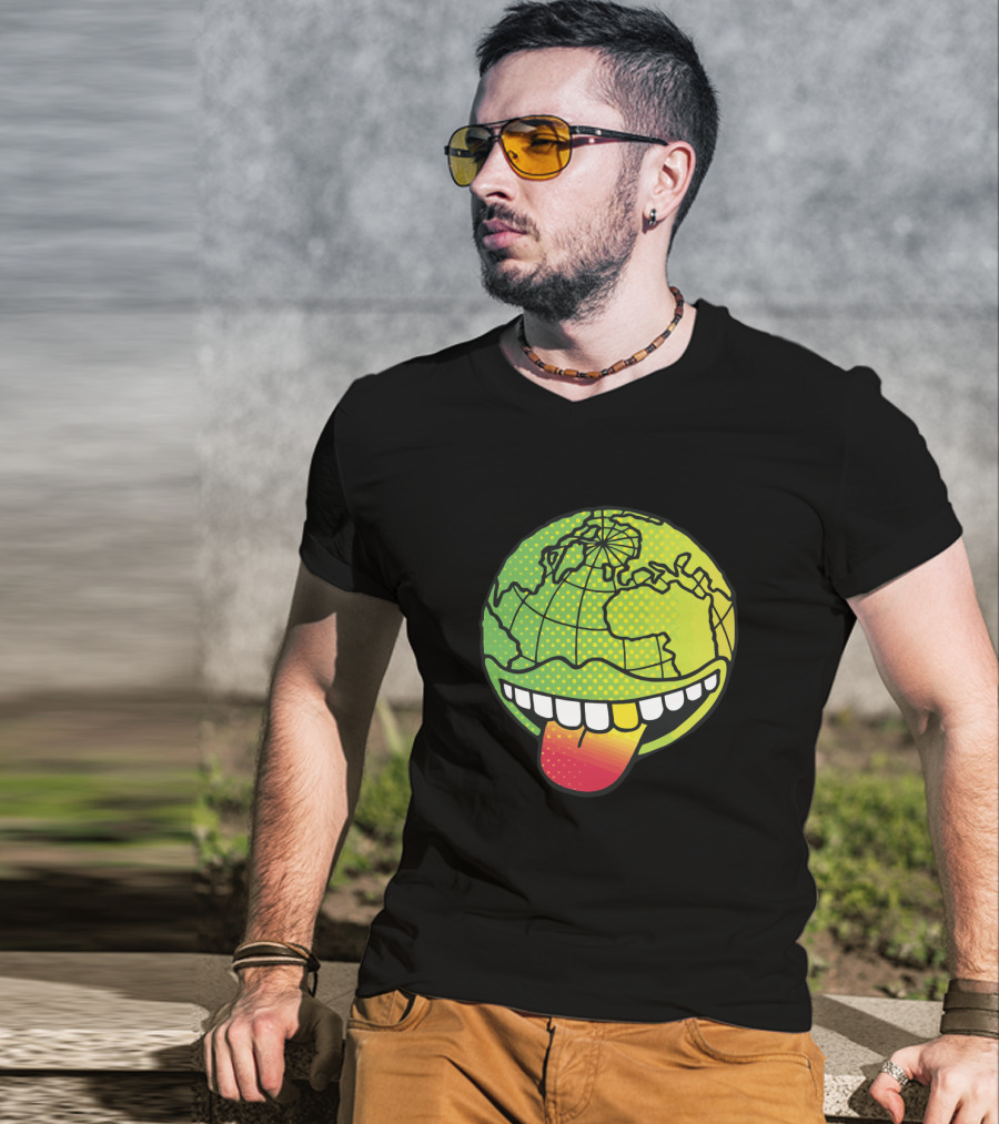 Earthgang Tongue Out Earth Globe T-Shirt