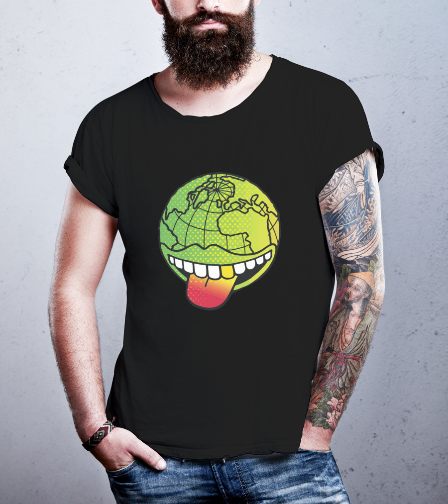 Earthgang Tongue Out Earth Globe T-Shirt