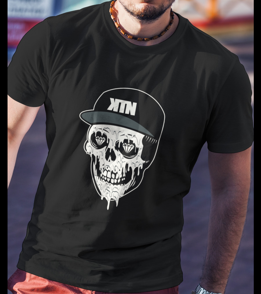 KTN Skull Drip Diamond Eyes Snapback Cap T-Shirt